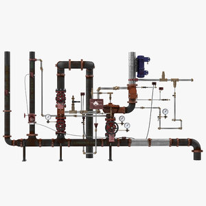 3d 3ds industrial pipes
