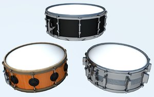 snare drums set 3d 3ds