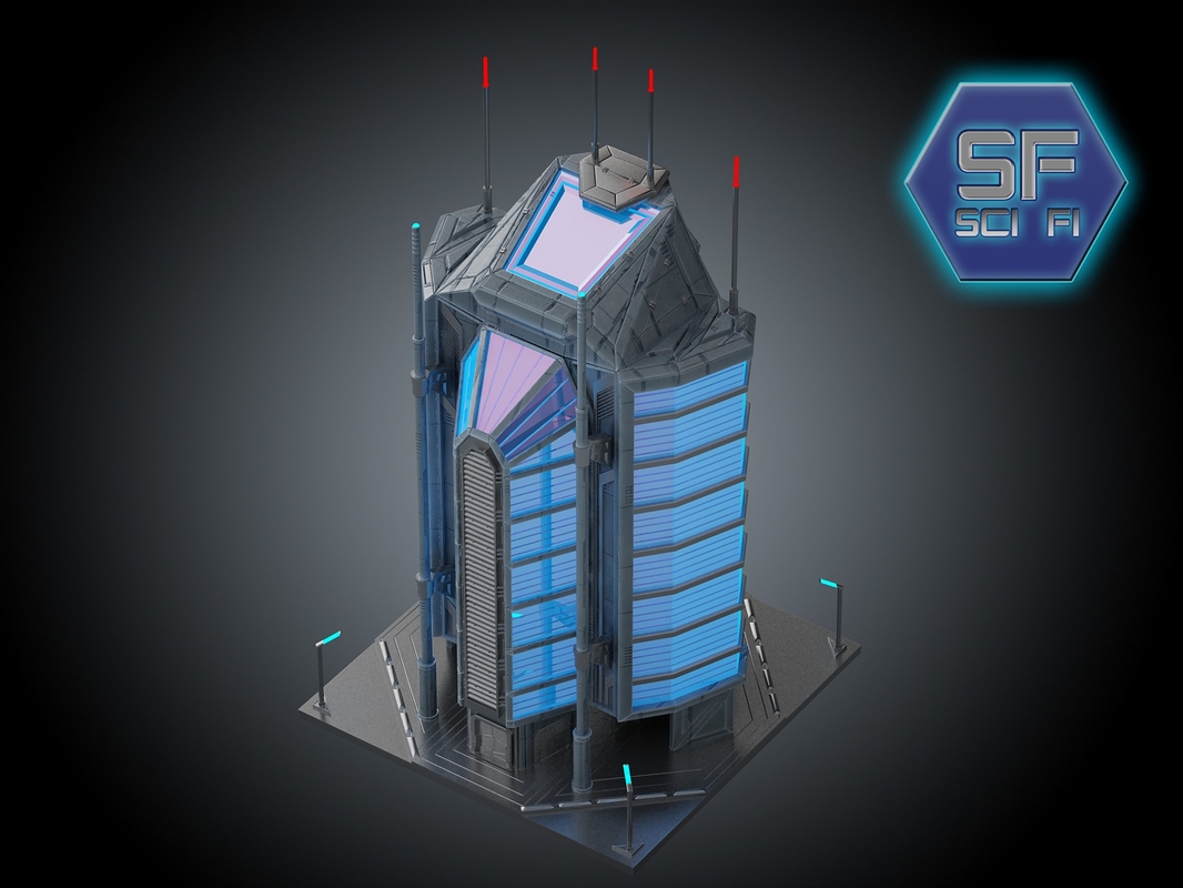 3d model sci fi futuristic building