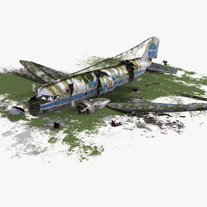 3d model dc-3 air crash 3