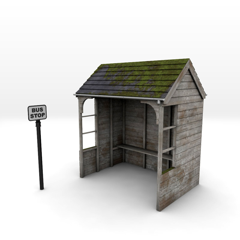 3d 3ds Rural Bus Shelter