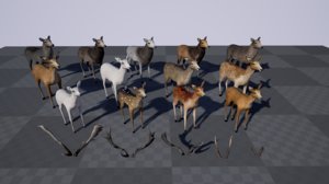 deer modular pack 3d model