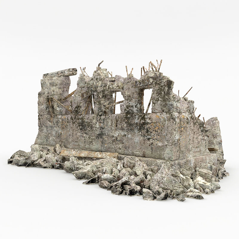  3d  model  ruins building