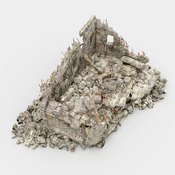  3d  model  ruins building