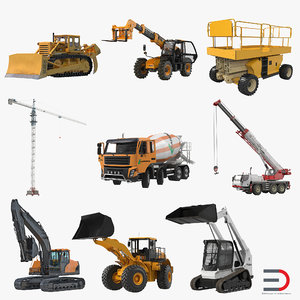 max construction vehicles rigged modeled