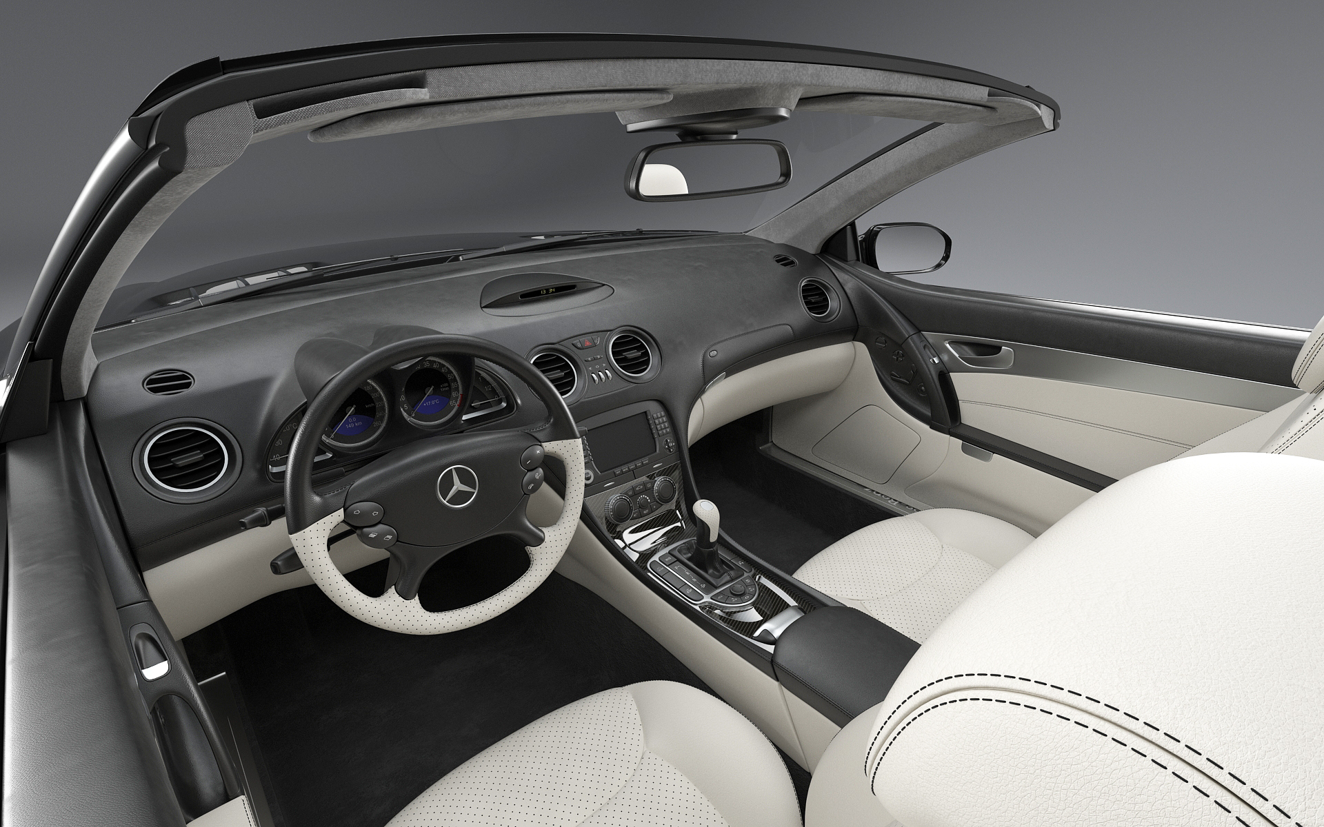 mercedes sl500 interior benz 3d obj