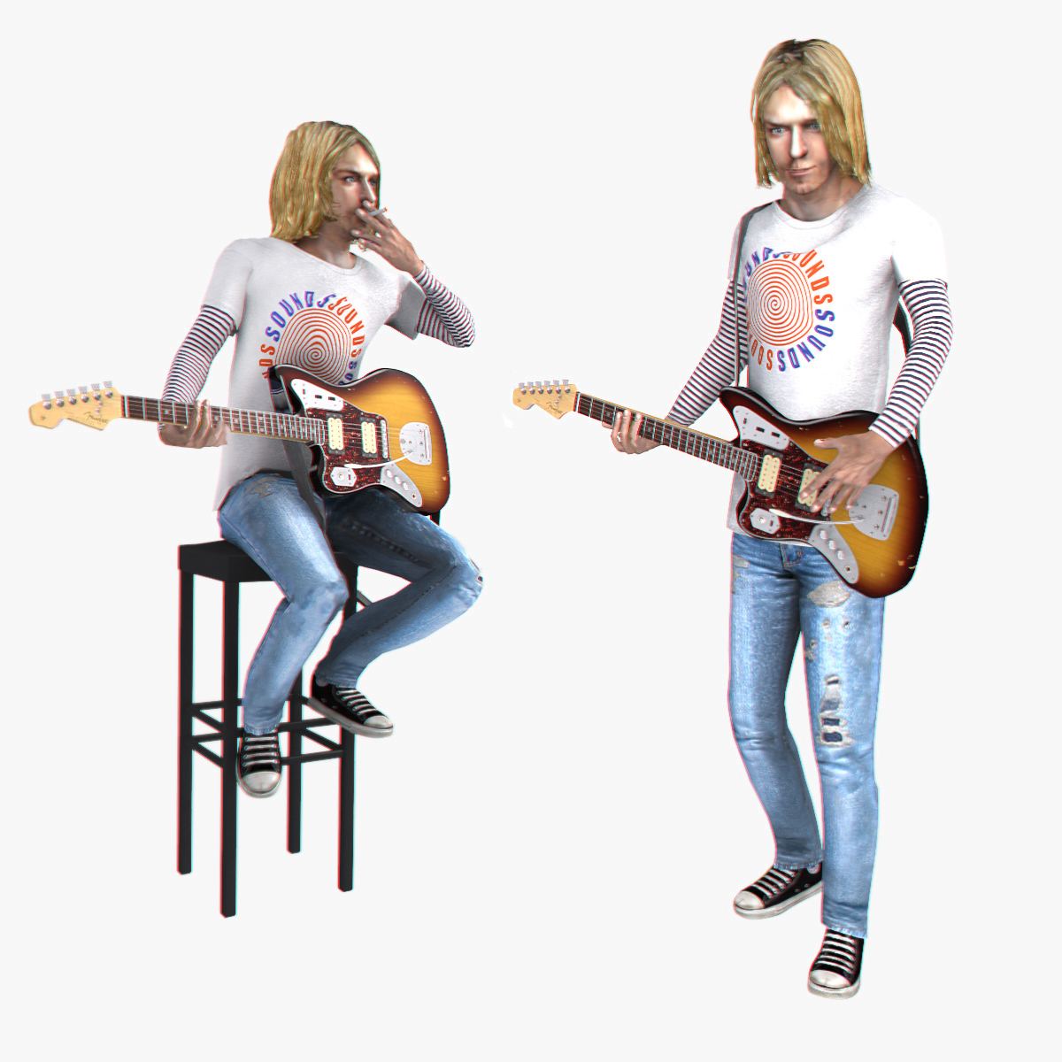 3d Max Rigged Kurt Cobain