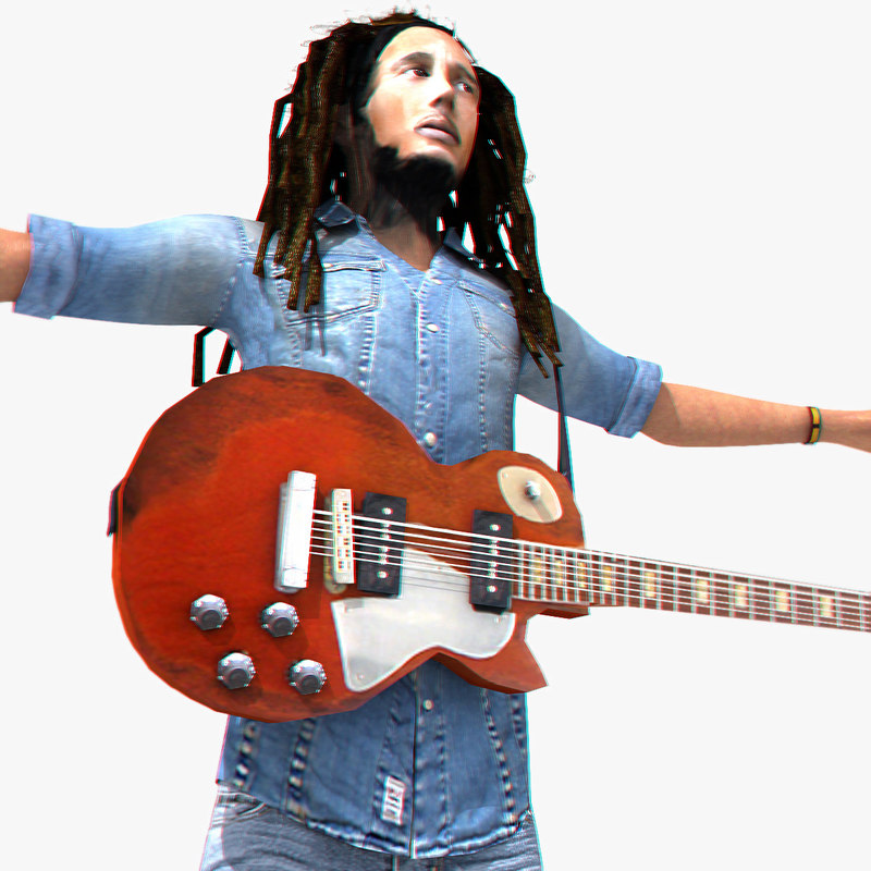 3d model  bob  marley 