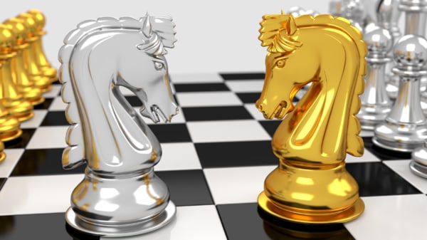 3d pawns chess board