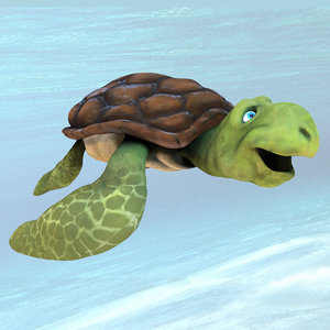 3d model sea turtle cartoon