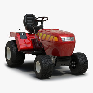 3d model of small tractor rigged modeled