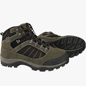 realistic hiking boots 3d max