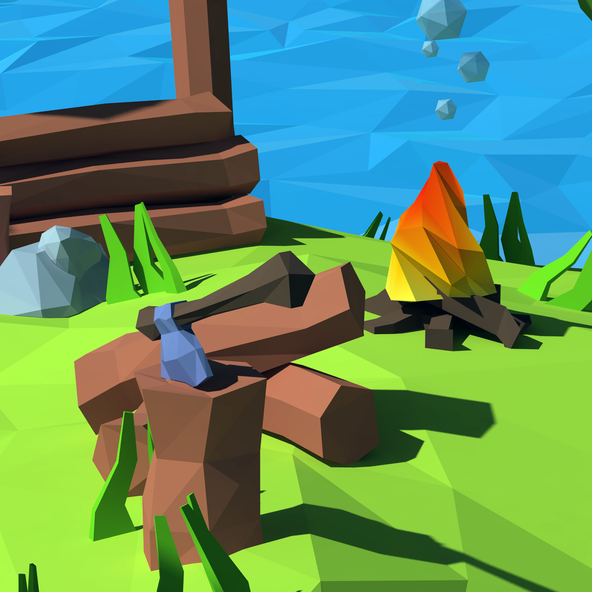 卡通岛低聚3d模型