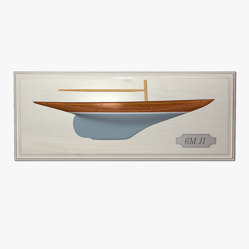 wooden fishing boat 3d 3ds 3d model decorative half hull sailboat