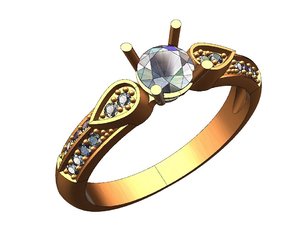 3d model ring solitaire engagement