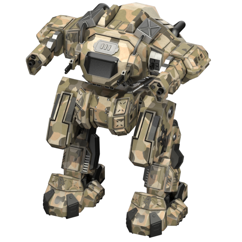 rigged battle mech 3d model