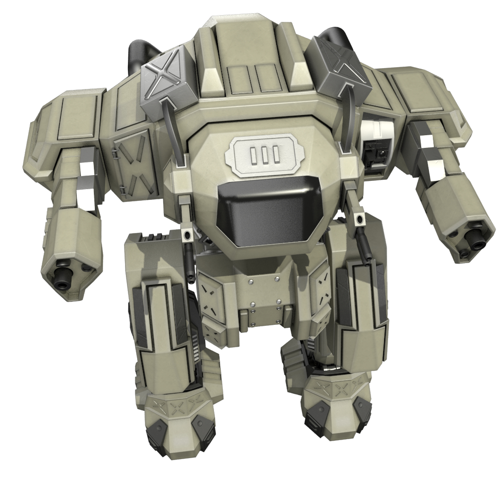 Rigged Battle Mech 3d Model