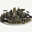 3d model of - sci fi cityscape
