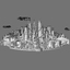 3d model of - sci fi cityscape