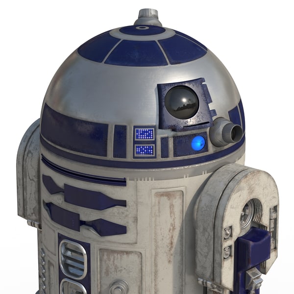 r2 d2 rigged modeled 3d model