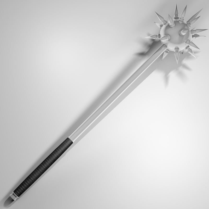 c4d medieval spiked ball mace