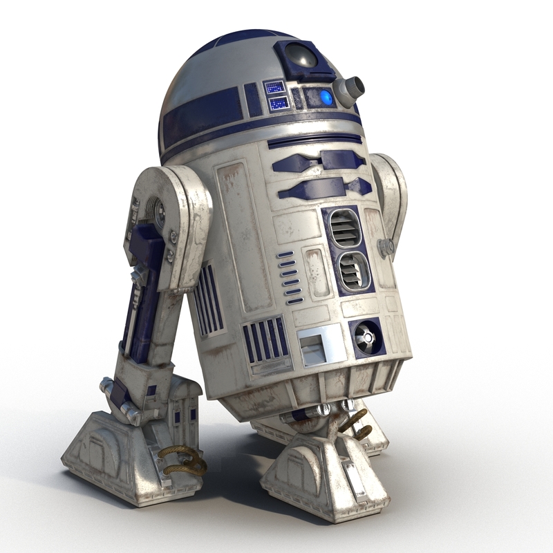 3d r2 d2 modeled model