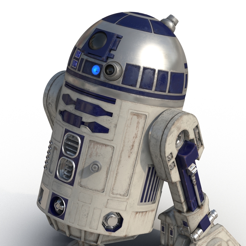 3d r2 d2 modeled model