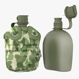 3d military canteen 1 containing model