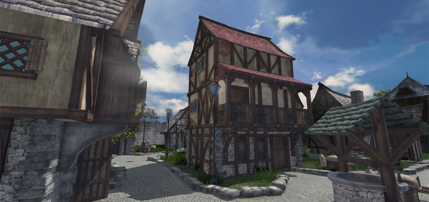 3d medieval city houses model