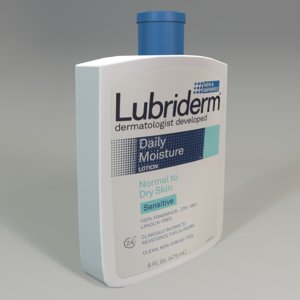 3d model lubriderm lotion bottle