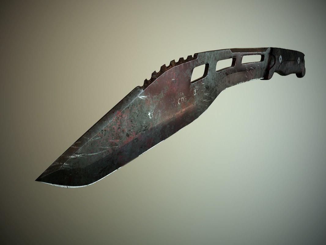 highpoly tactical machete 3d model