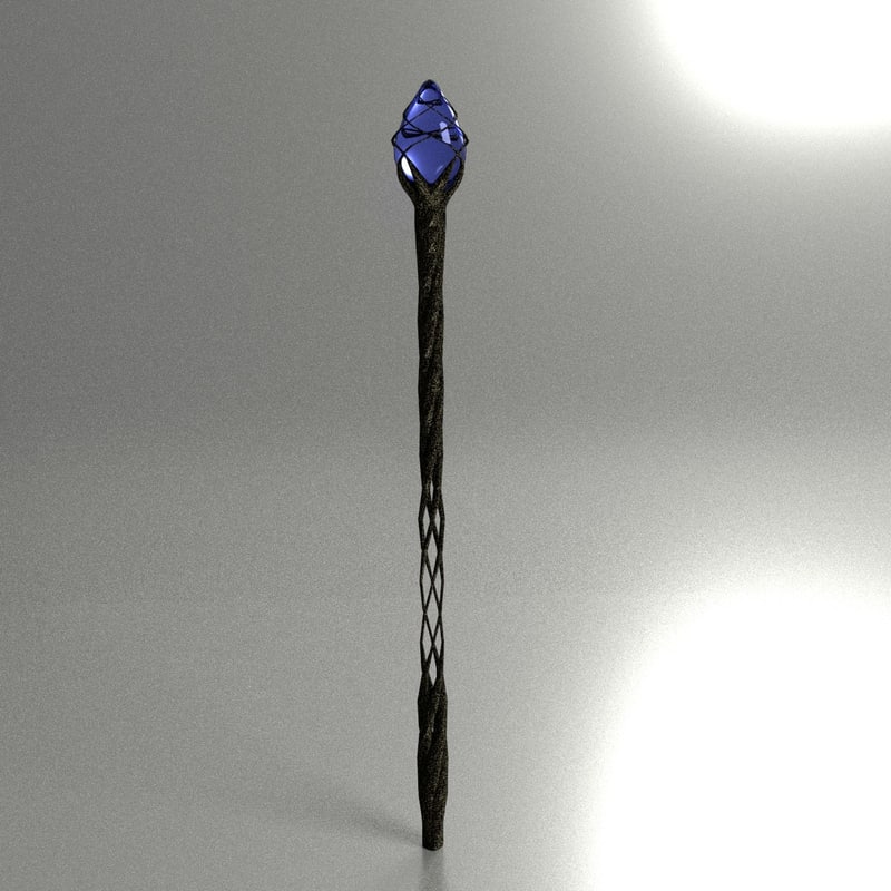 3d staff medieval fantasy model