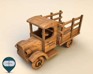 3ds wood car wooden
