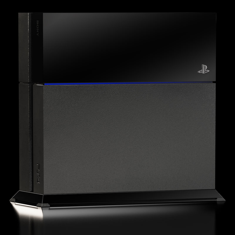 3d sony playstation 4 console model