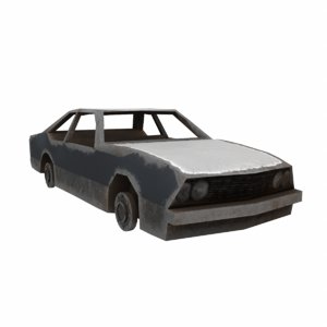 ruined old car 3d model