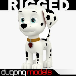 3d model dugm08 rigged cartoon dog