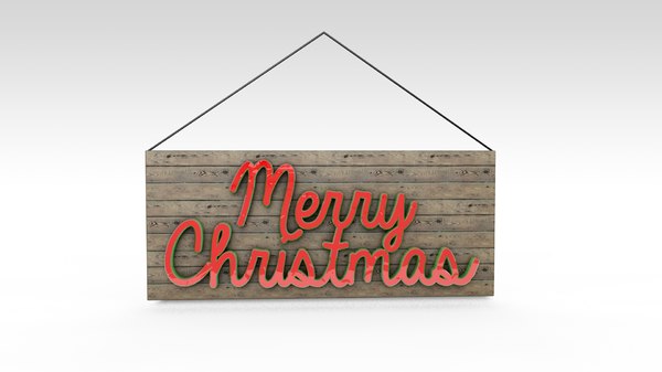 merry christmas sign 3d model