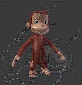 3d model monkey curious george