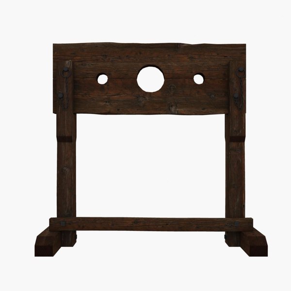 medieval pillory stocks fantasy 3d model