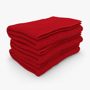 3d towel fold red model