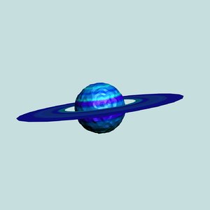 cartoon planet exoplanet 3d model