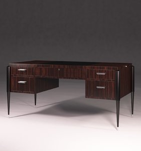 3d model desk art deco style furniture