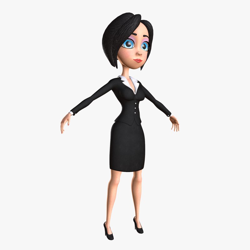 businesswoman cartoon people woman 3d model