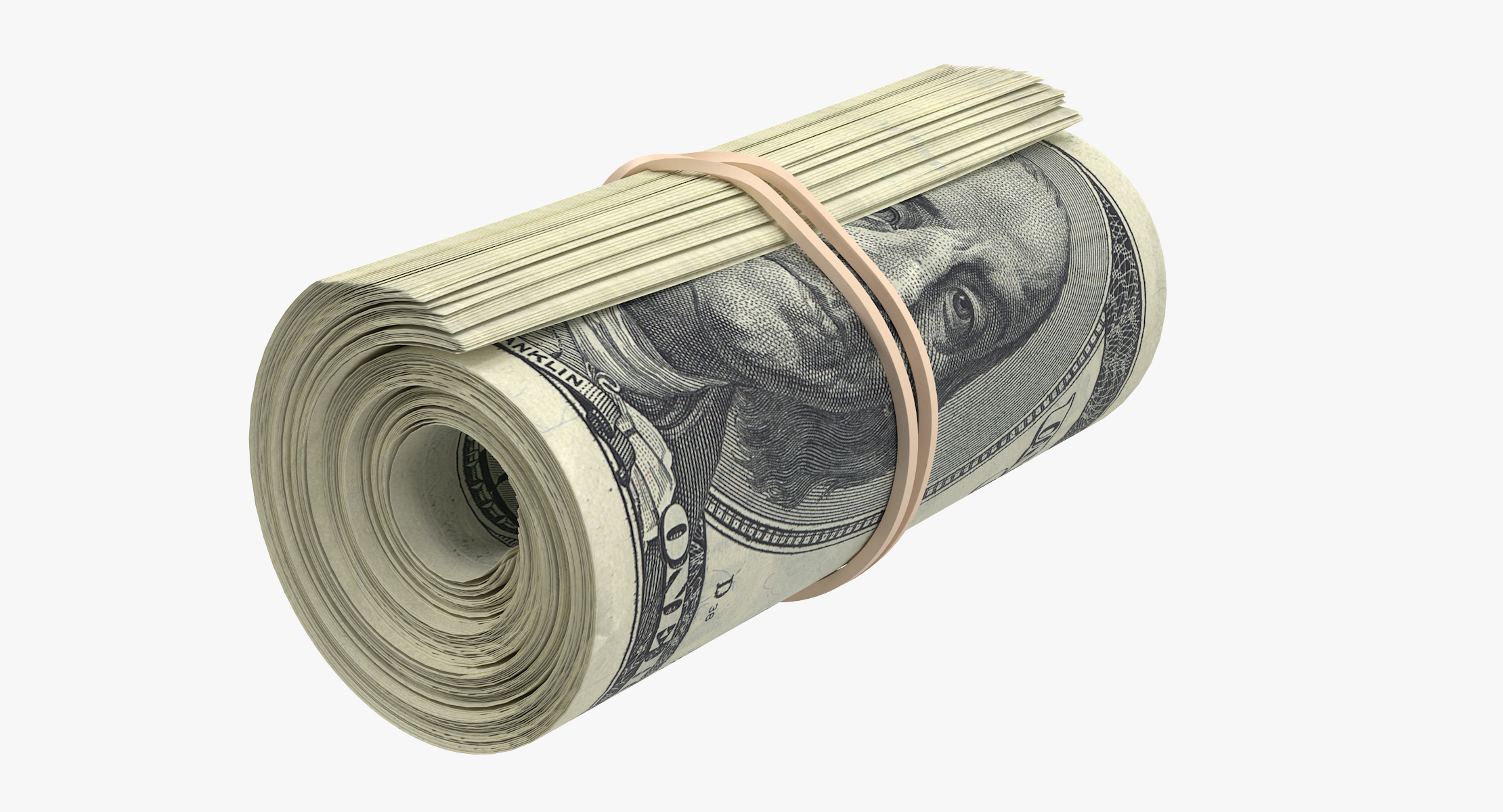 3d roll 100 dollars bills