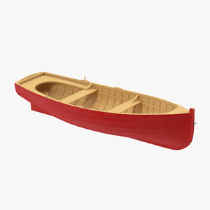 3d wooden row boat