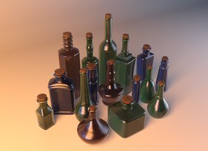 3d potion bottles