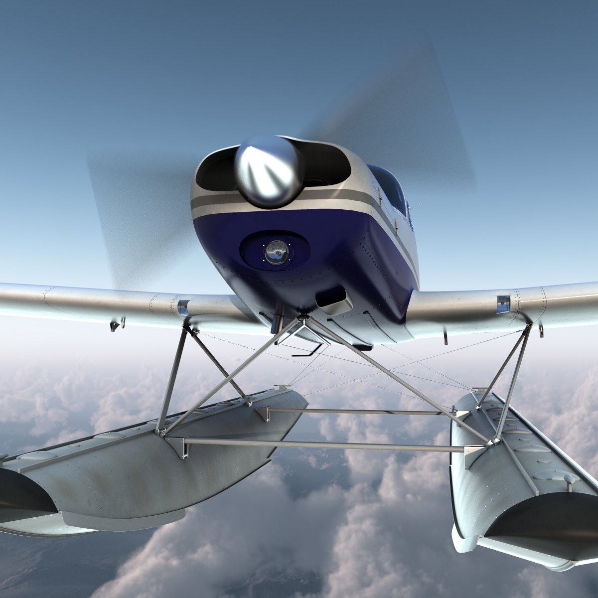 light aircraft piper pa-28 cherokee seaplane 2 3d模型3d模型