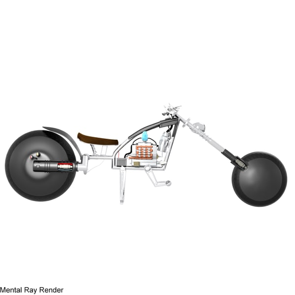 futuristic chopper motorcycle 3d model