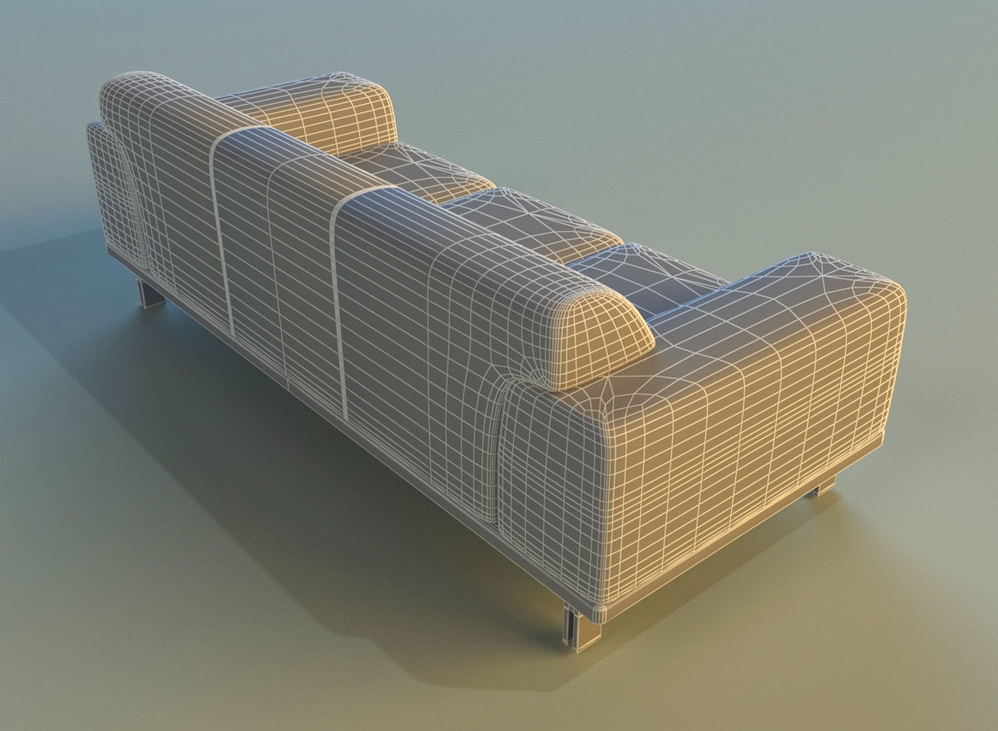 leather sofa steel 3d obj