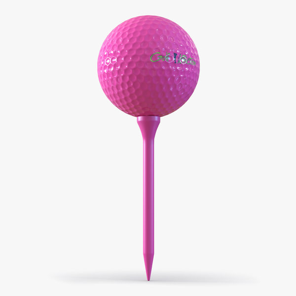 3d model golf ball tee pink